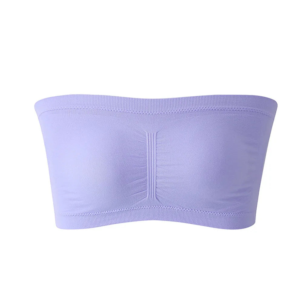 DOIAESKVE Plus Size Women's Tube Top Strapless Bra Wireless Women's Bra Big Size 5XL 6XL