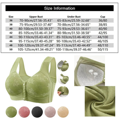 Plus Size Sports Bra Comfortable Wireless Bra with Thin Cotton Cup Breathable Supportive and Shaping Floral Print Lightly Padded