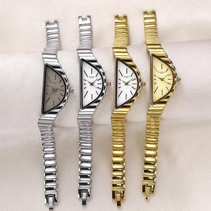 GEDI Exquisite Minimalist Light Luxury Gold Watches For Women Niche Irregular Design Artistic Quartz Woman Watch Gifts