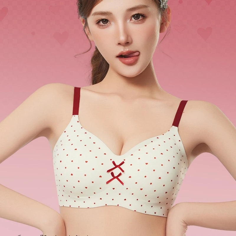 Plus Size Women Daily Bra Anti-underarm Fat Gathering Breathable Skin Friendly Wirefree Adjustable Lingerie