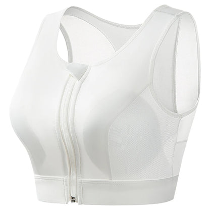 Plus Size Sports Bra Front Closure Longline Bras Padded Workout Crop Tank Top for Running Workout Gym Yoga Vest