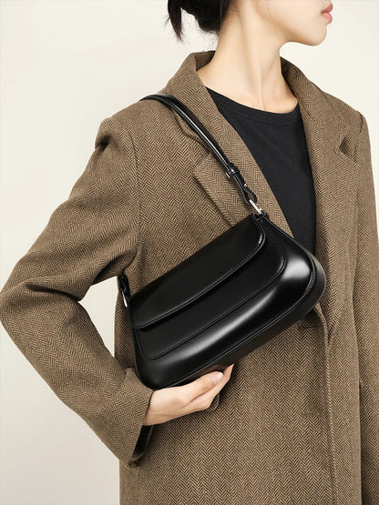 Zency Luxury Handbags Purses For Women Genuine Leather French Style Summer Ladies Shoulder Bag Underarm Crossbody Messenger