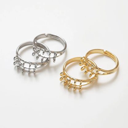 14k Gold Plated Ring Settings Jewelry Making Supplies DIY Hand Made Findings Brass Accessories