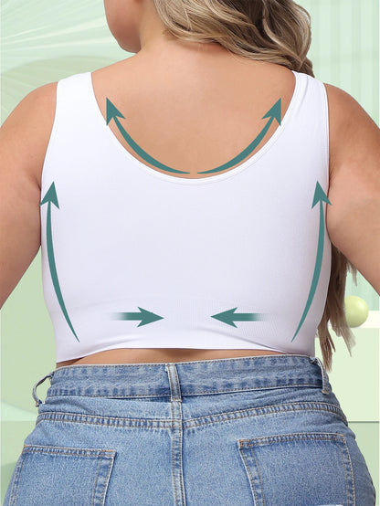 Plus-size women's bra with lift and prevention of sagging, shaping and support for side bust, comfortable without wire support.