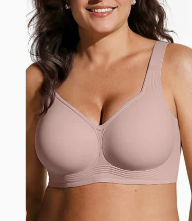 Women's Plus Size Seamless Jelly Soft Support Bra Leopard Print Wire-Free Full Cup Thin Bra Breathable Push Up Bra Large Bust