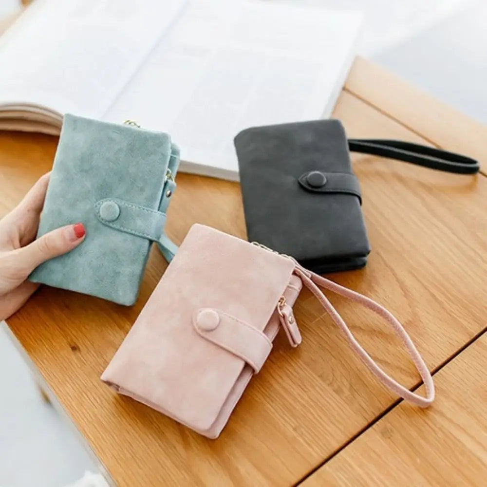 Ladies Pocket Purses Multi-slot Purse Tri-fold Wallet Soft Leather Short Wallet
