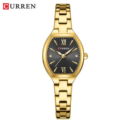 CURREN Gold Watches for Women Dainty Watches Luxury Ladies Dress Stainless Steel Bracelet Watch Analog Quartz Waterproof Watch