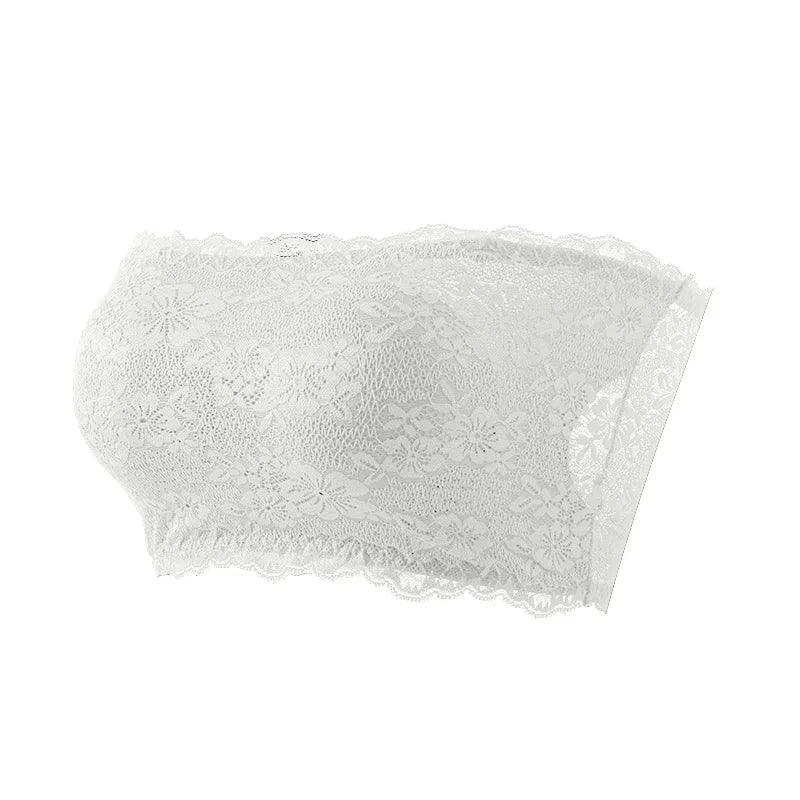 Plus Size Lace Bra Women Strapless Sexy Bra Comfortable Breathable Summer Sports Bra With Elastic Chest Strap