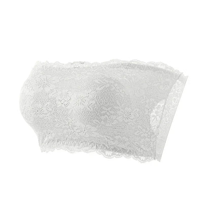 Plus Size Lace Bra Women Strapless Sexy Bra Comfortable Breathable Summer Sports Bra With Elastic Chest Strap
