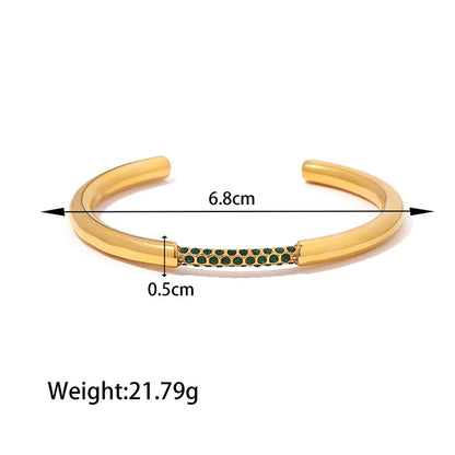Zalman Romantic Pearl Bangles Set for Women Stainless Steel Gold Jewelry Accessories