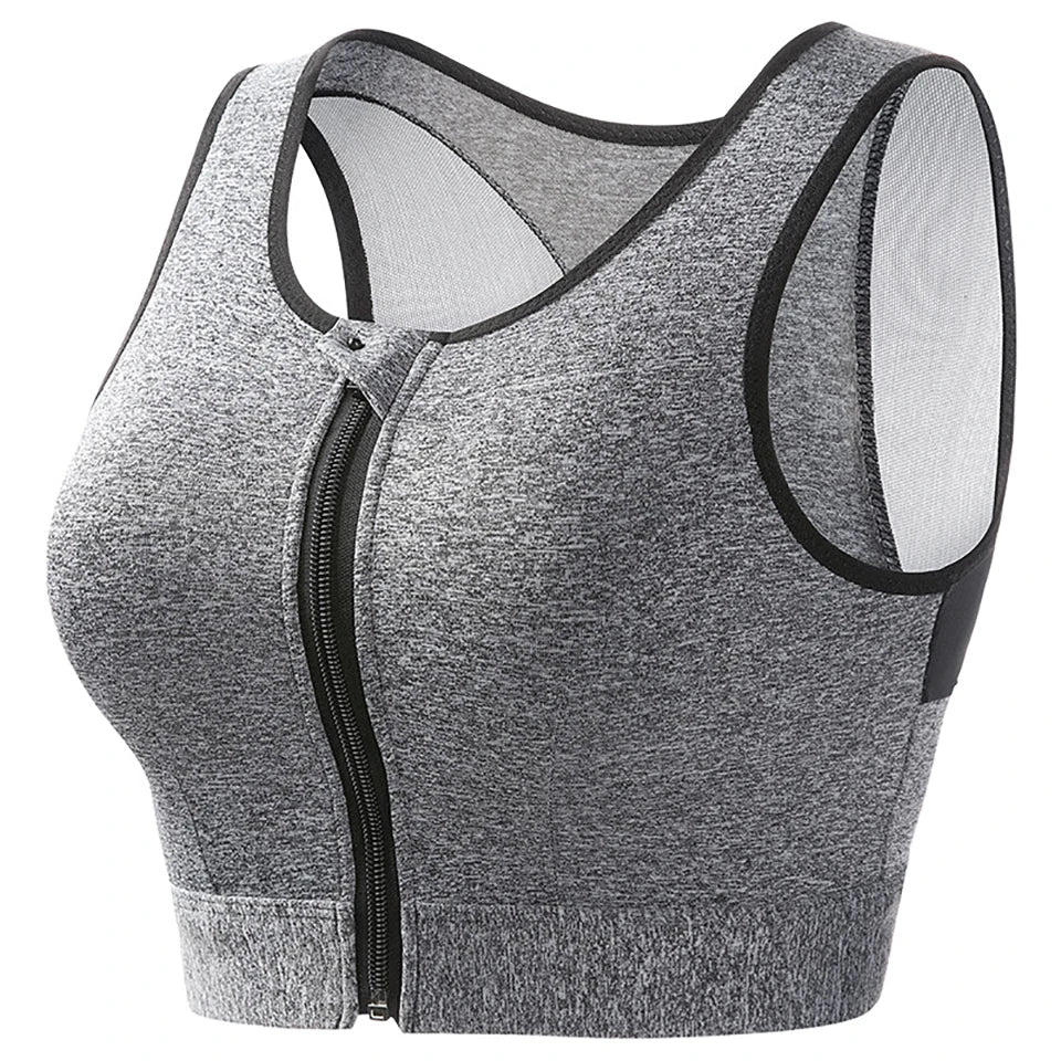 Plus Size Sports Bra Front Closure Longline Bras Padded Workout Crop Tank Top for Running Workout Gym Yoga Vest