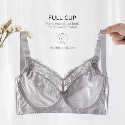Big Large Size Push Up Bras for Women Plus Size Sexy Transparent Lingerie Full Coverage Underwear Lace Minimizer Bra BH