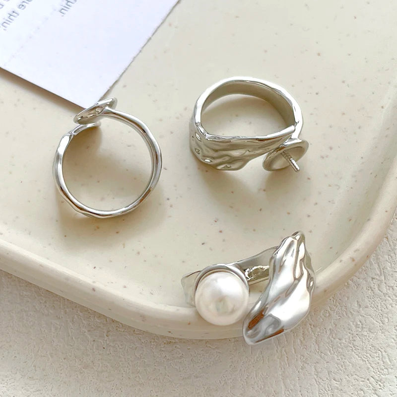 3 Pieces  Brass Plated with Genuine Gold  Baroque  Irregular  Ring Holder  DIY Makes Fashionable Jewelry Accessories Materials