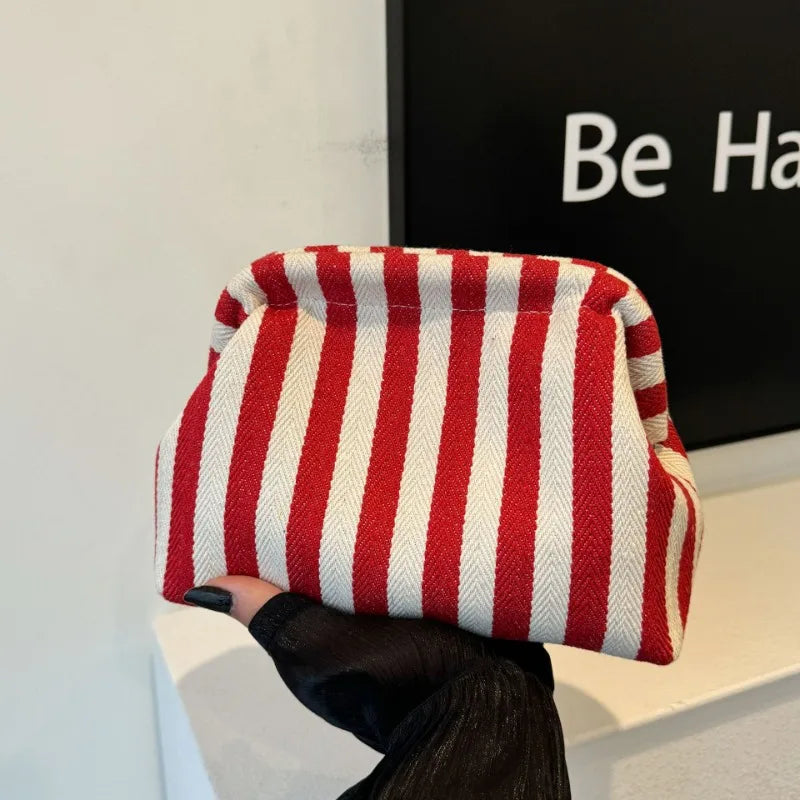 Summer Woven Crochet Purses for Women Beach Clutch Handbags 2025 Dumpling Hobo Casual Colorblock Bag Ladies Ruched Cloud Purse