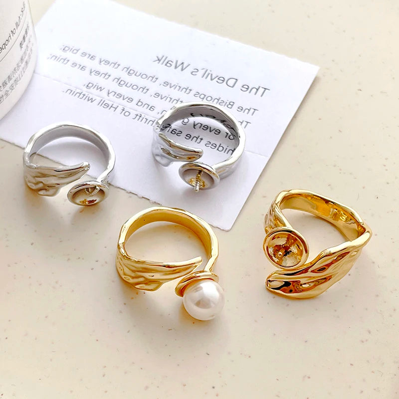 3 Pieces  Brass Plated with Genuine Gold  Baroque  Irregular  Ring Holder  DIY Makes Fashionable Jewelry Accessories Materials