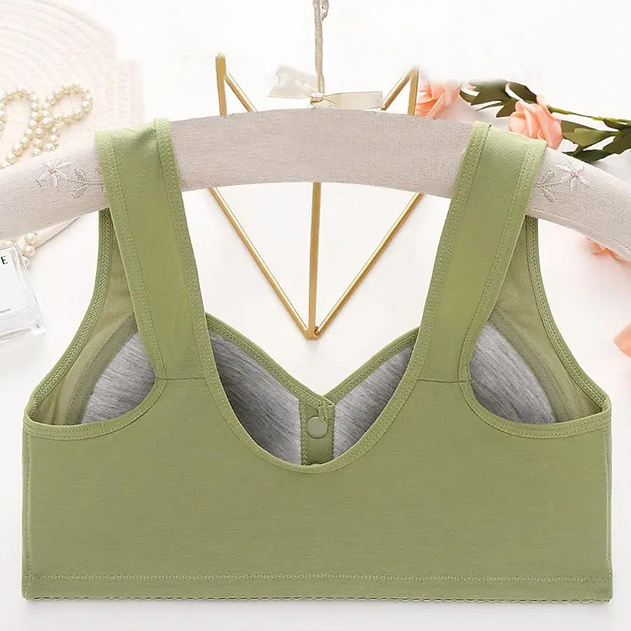 Plus Size Sports Bra Comfortable Wireless Bra with Thin Cotton Cup Breathable Supportive and Shaping Floral Print Lightly Padded
