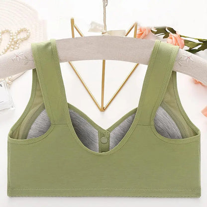 Plus Size Sports Bra Comfortable Wireless Bra with Thin Cotton Cup Breathable Supportive and Shaping Floral Print Lightly Padded