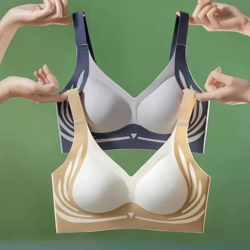 Women's Plus Size Seamless Bra Wide Adjustable Straps Bralette Anti-Sagging Comfort Soft Underwear Large Size Daily Bra M-4XL