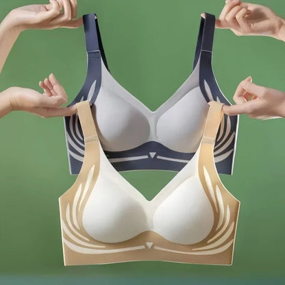 Women's Plus Size Seamless Bra Wide Adjustable Straps Bralette Anti-Sagging Comfort Soft Underwear Large Size Daily Bra M-4XL