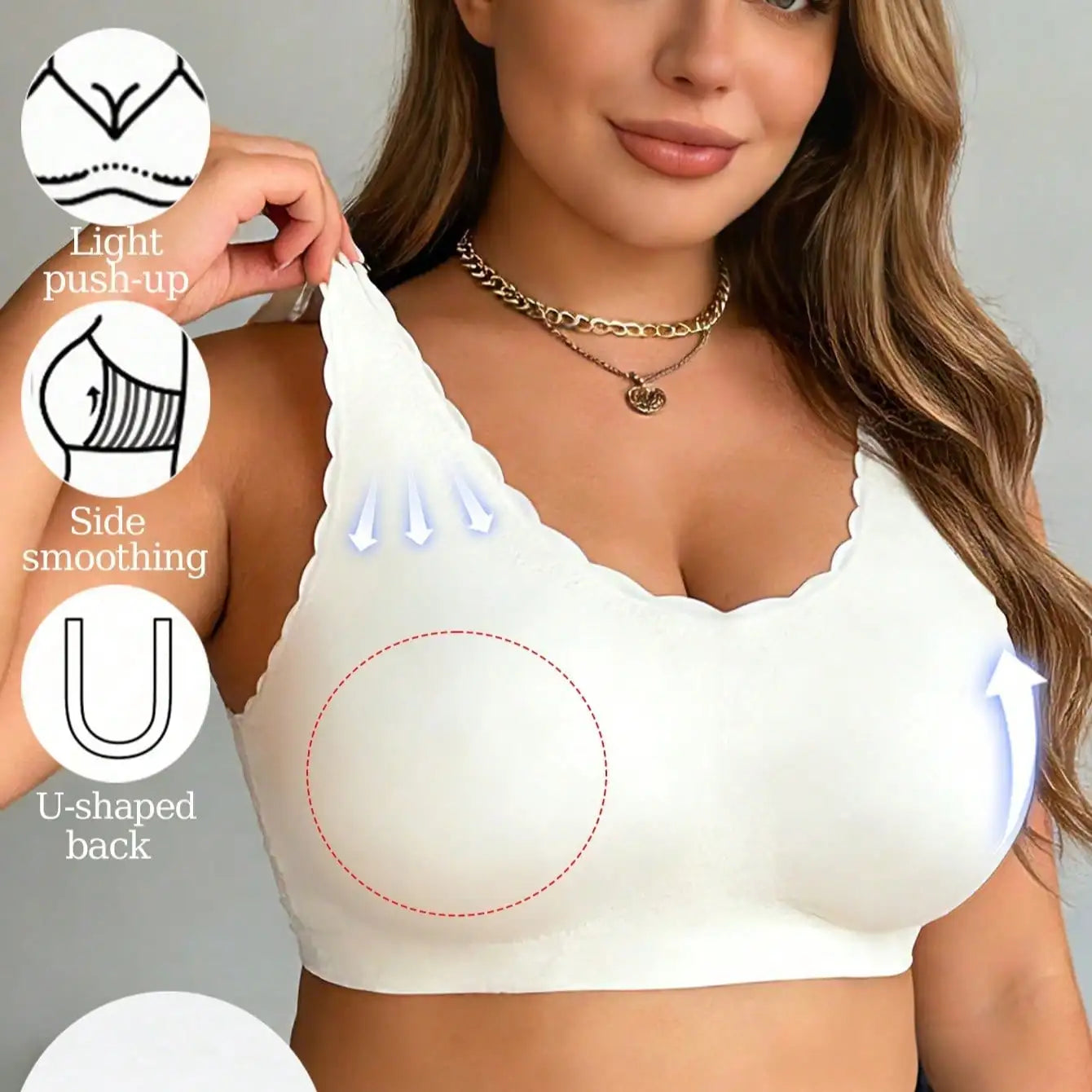 Plus Size Wireless Bra For Women Seamless Workout Tops Push Up Bra Sexy Soft Comfortable Breathable Wirefree Large Size Bra