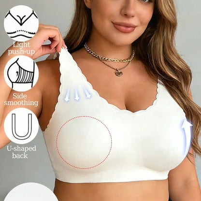 Plus Size Wireless Bra For Women Seamless Workout Tops Push Up Bra Sexy Soft Comfortable Breathable Wirefree Large Size Bra