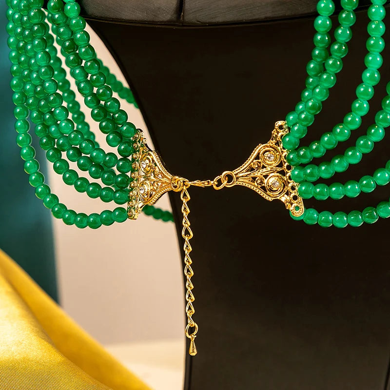 Luxurious Pearl & Gemstone Gold Jewelry Set, Exquisite Wedding Accessory For Ethnic Bridal Looks & Traditional Celebrations