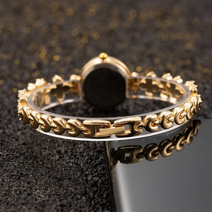 Luxury Women's Wristwatch Fashion Rhinestone Gold Watches for Women Simple Elegant Ladies Quartz Bracelet Watch montre femme