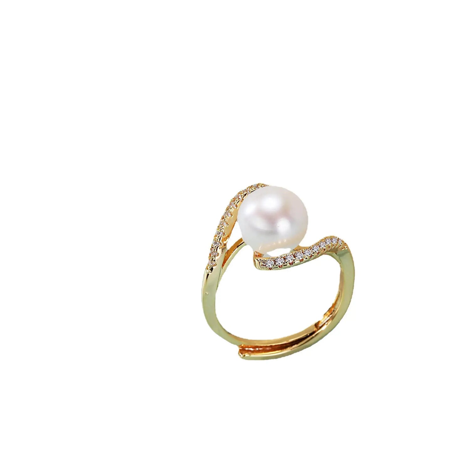Real 14k Gold Jewelry Real Gold Balance Bar Natural Pearl Rings Women Luxury Femme Wedding Ring Bague Japanese Fine Jewelry Gift