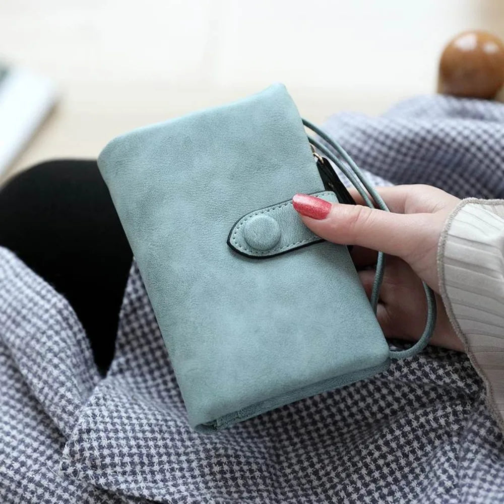 Ladies Pocket Purses Multi-slot Purse Tri-fold Wallet Soft Leather Short Wallet