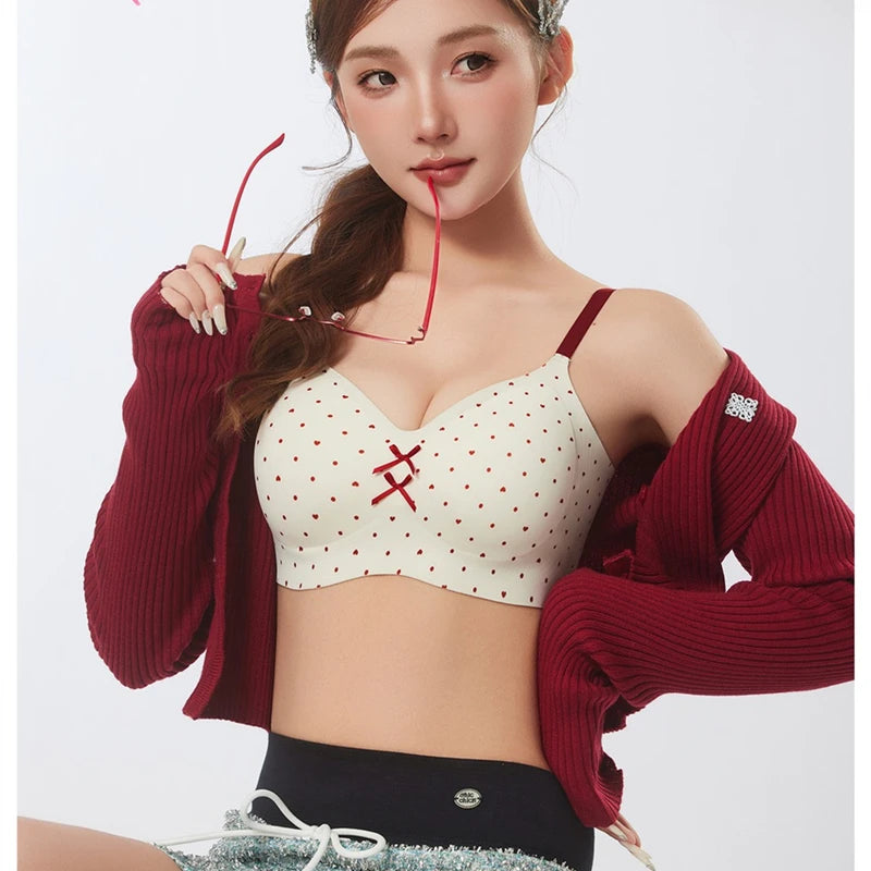 Plus Size Women Daily Bra Anti-underarm Fat Gathering Breathable Skin Friendly Wirefree Adjustable Lingerie