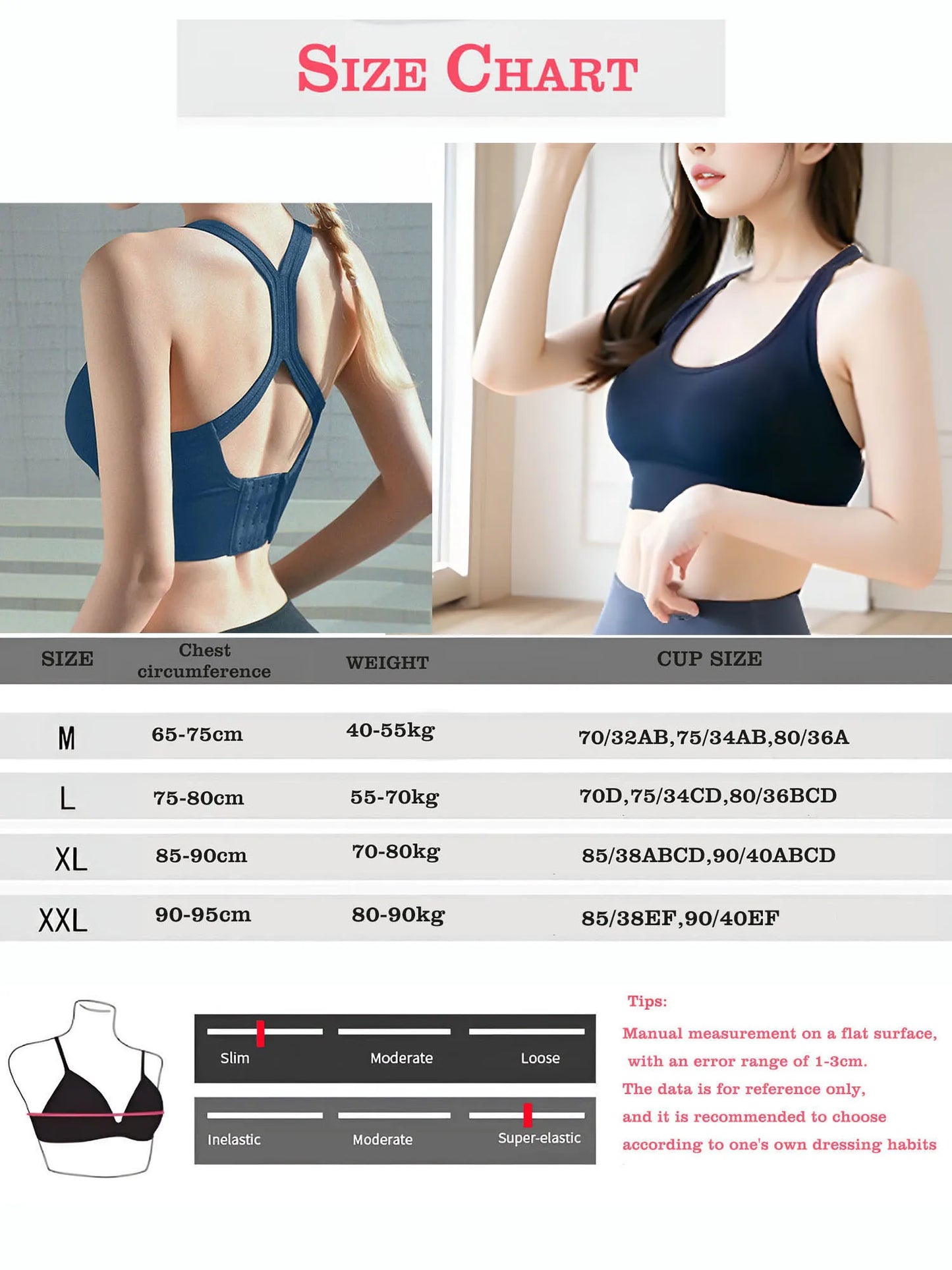 Plus Size Women's Sports Bra with Cross Straps And Padding,Push-Up,Comfortable,High-Elasticity,Breathable,Skin-Friendly