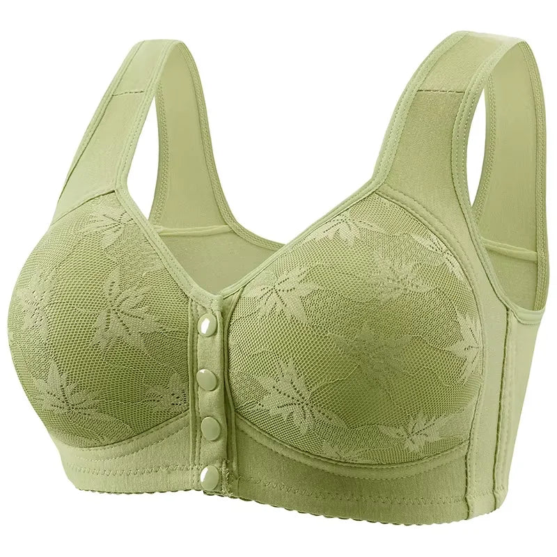 Plus Size Sports Bra Comfortable Wireless Bra with Thin Cotton Cup Breathable Supportive and Shaping Floral Print Lightly Padded