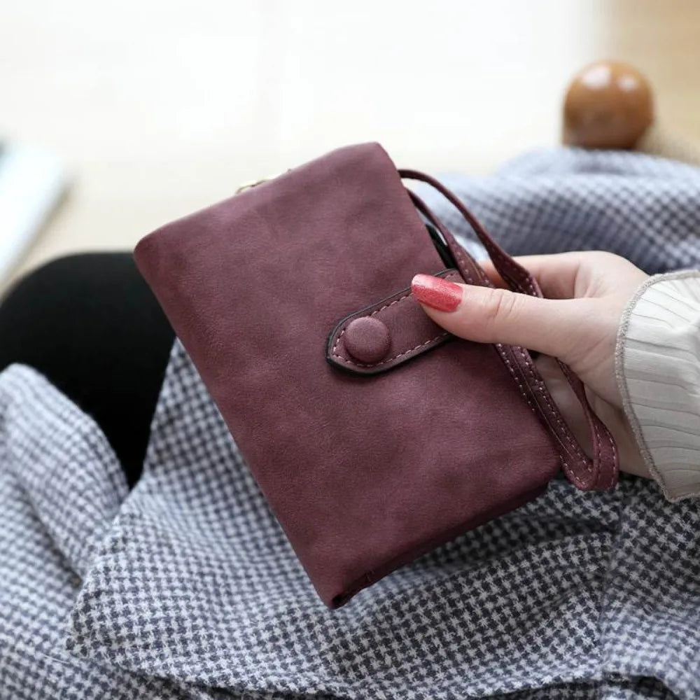 Ladies Pocket Purses Multi-slot Purse Tri-fold Wallet Soft Leather Short Wallet