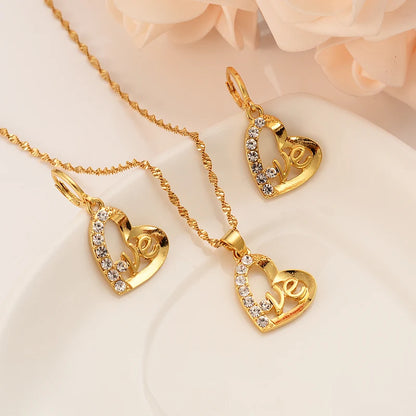 Fashion Gold Color Jewelry for Women Necklace Earrings Set Party Accessories Dubai India Africa Gift